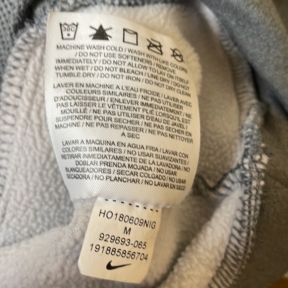 Nike Gray And White Just Do It High Neck Hoodie Size Medium - Picture 9 of 9